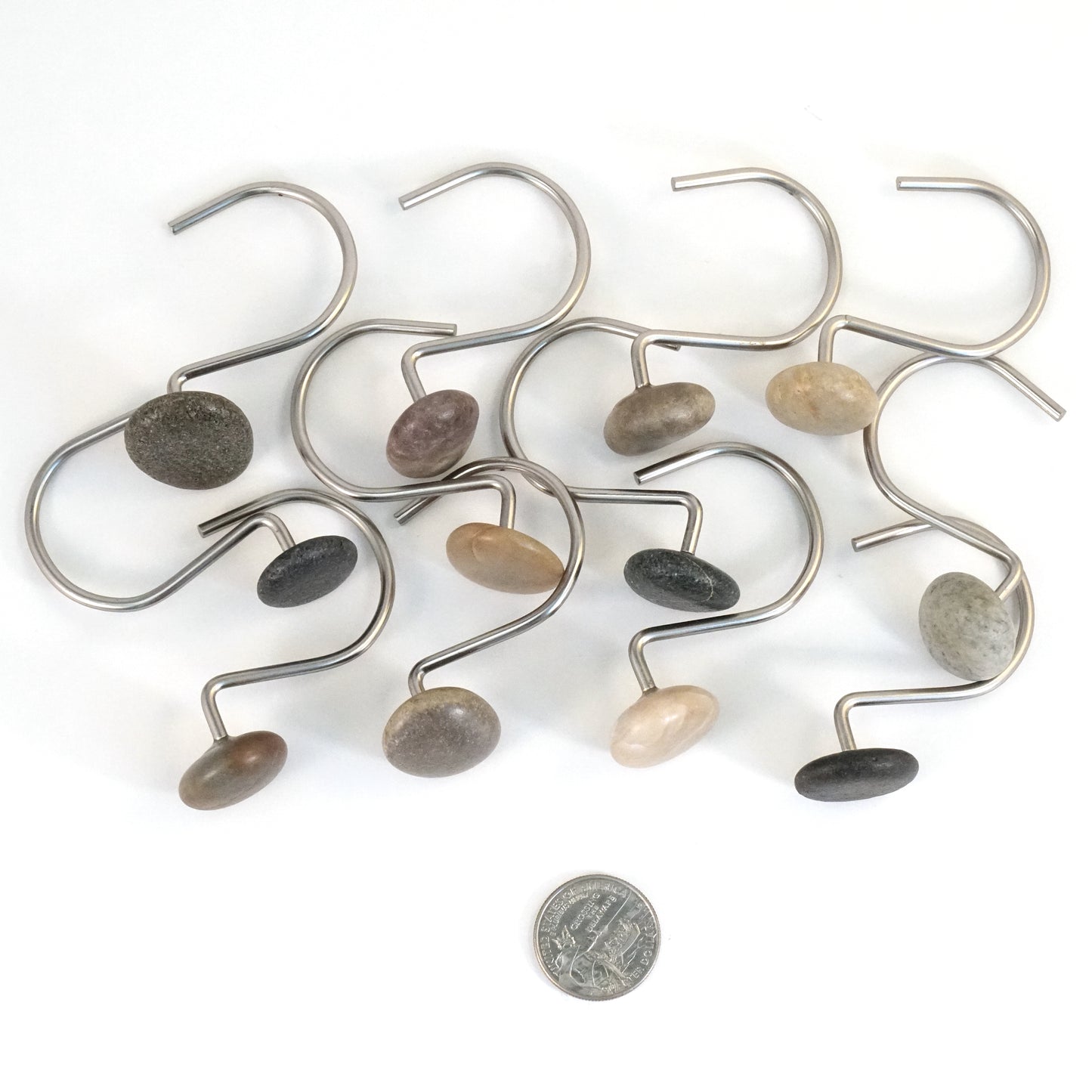 Beach Rock Stone Shower Curtain Hook Set