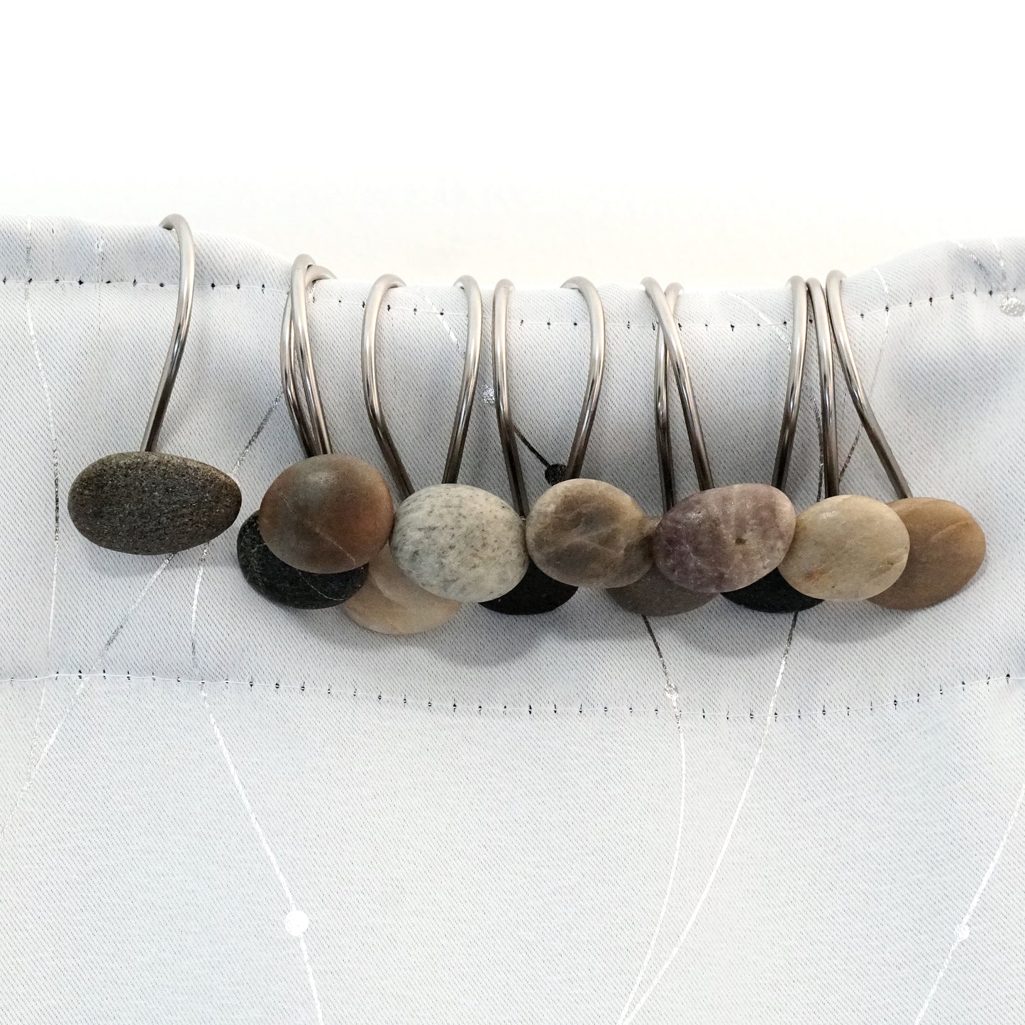 Beach Rock Stone Shower Curtain Hook Set