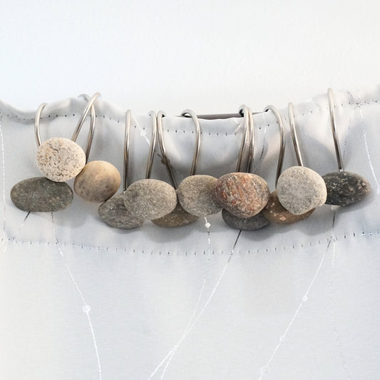 Beach Rock Stone Shower Curtain Hook Set