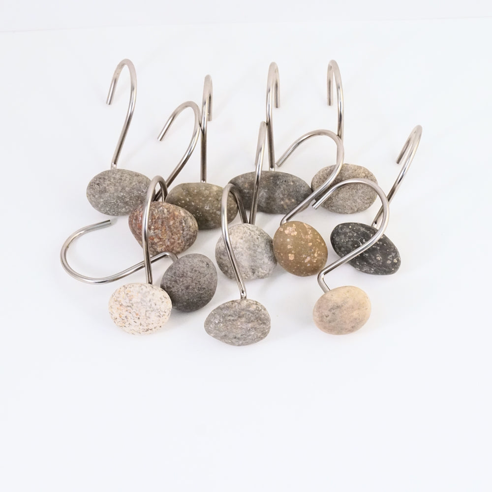 Beach Rock Stone Shower Curtain Hook Set