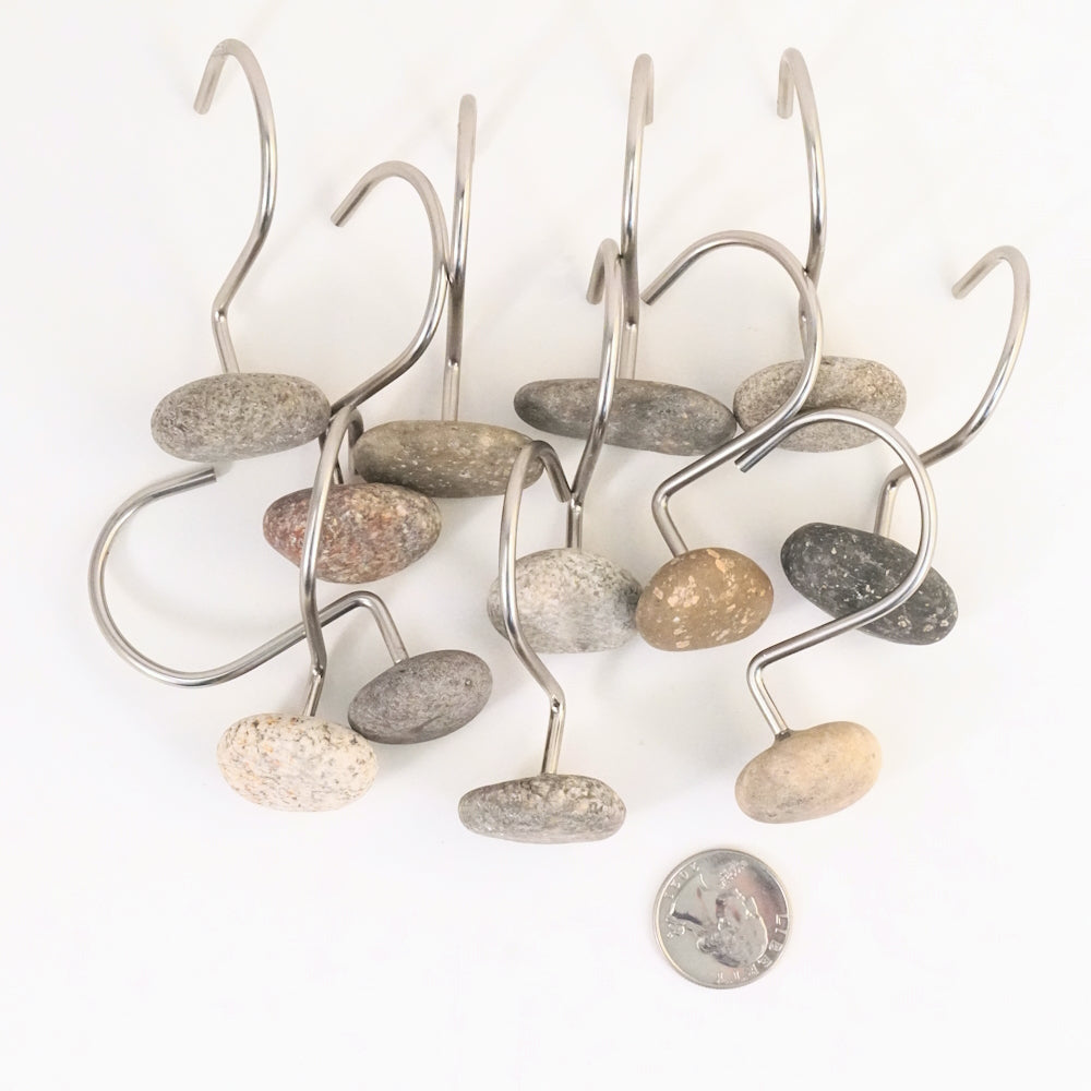 Beach Rock Stone Shower Curtain Hook Set