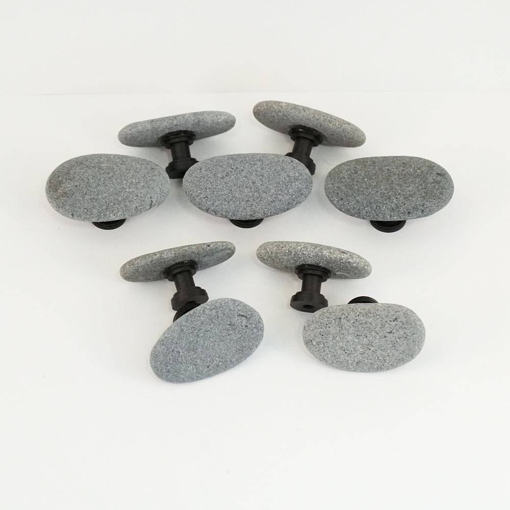 Custom Order Beach Rock Cabinet Knob Singles - Oil Rubbed Bronze Stems