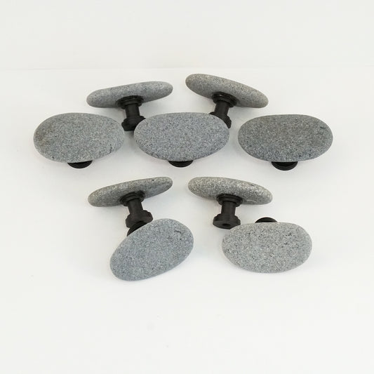 Beach Rock Cabinet Knob Singles - Oil Rubbed Bronze Stems