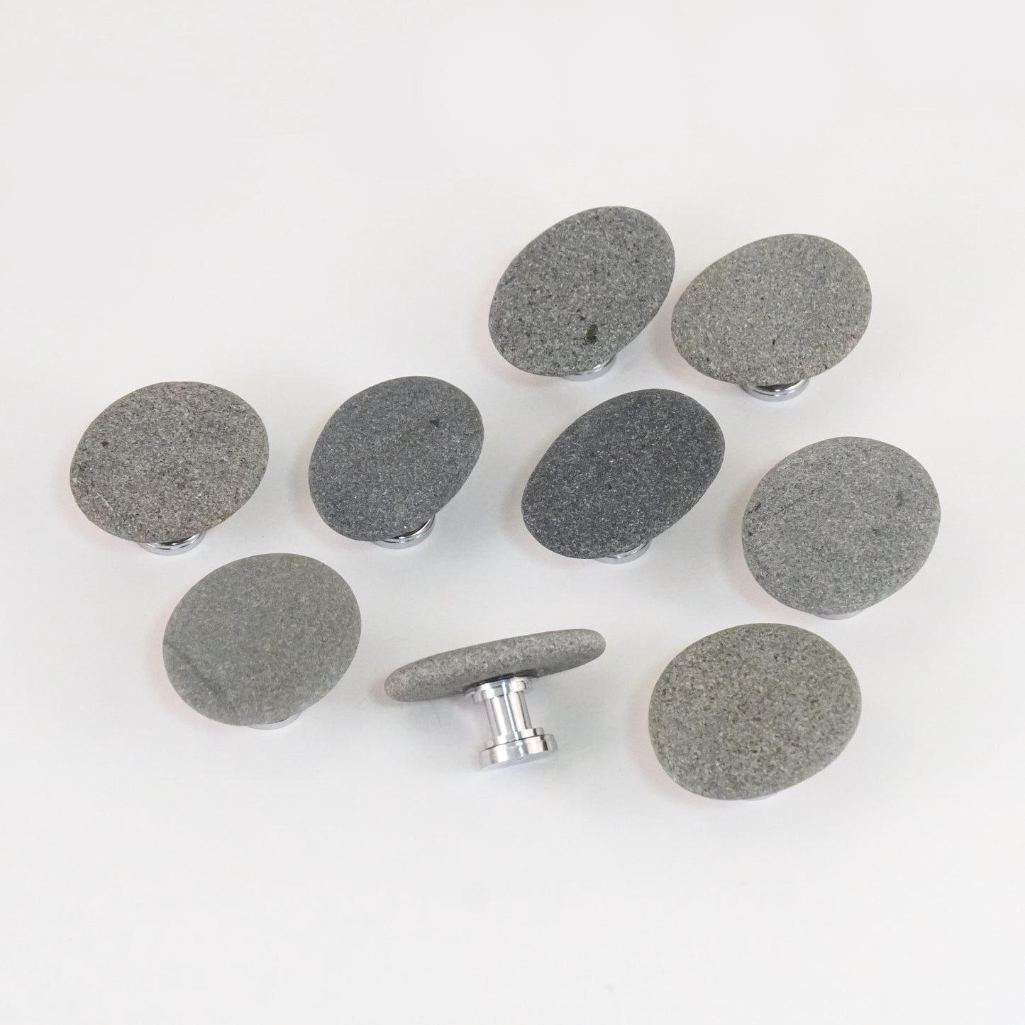 Beach Rock Cabinet Knob Singles - Chrome Stems