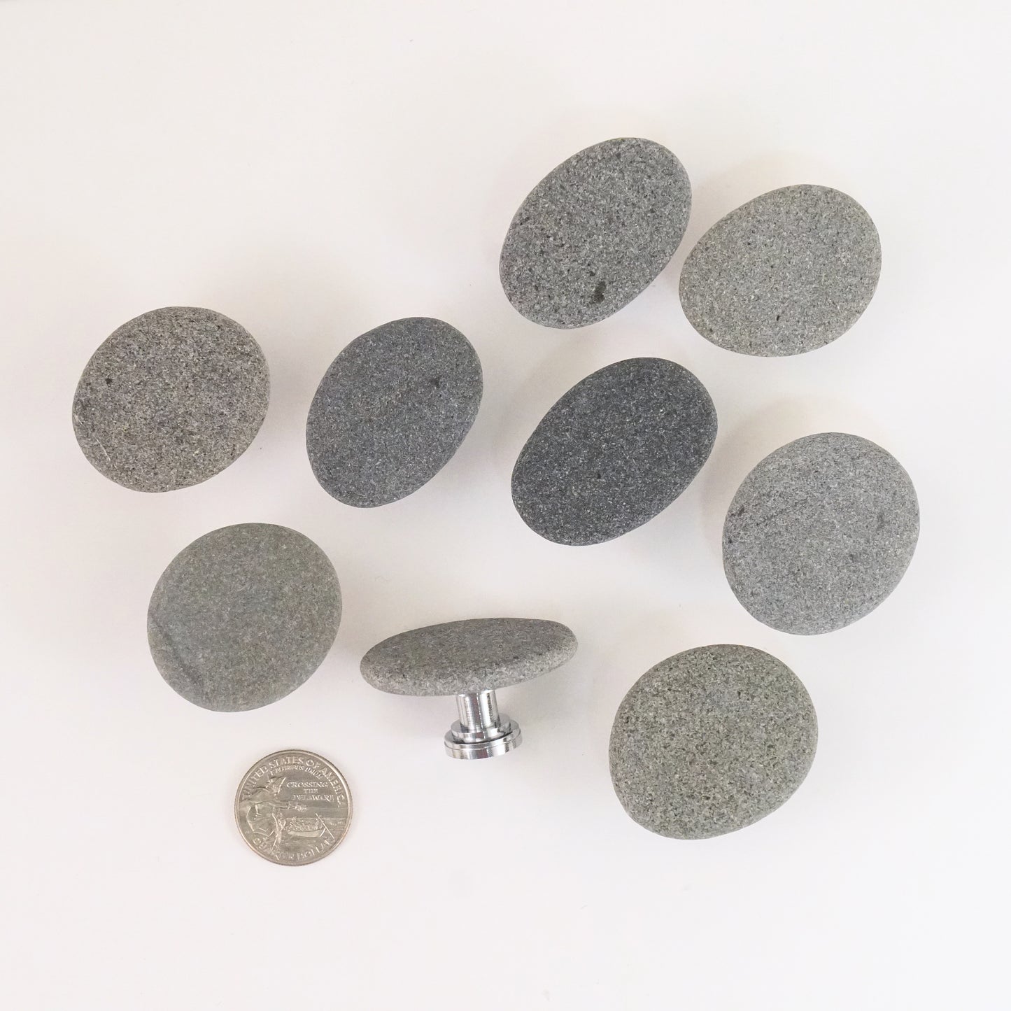 Beach Rock Cabinet Knob Singles - Chrome Stems