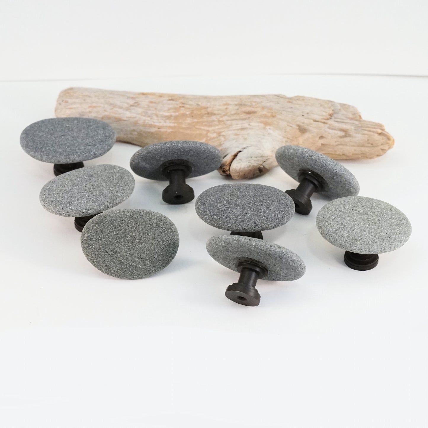 Beach Rock Cabinet Knob Singles - Oil Rubbed Bronze Stems