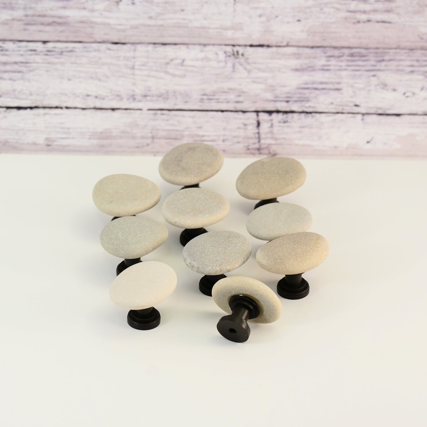 Single Beach Rock Cabinet Knobs - Oil Rubbed Bronze Stems