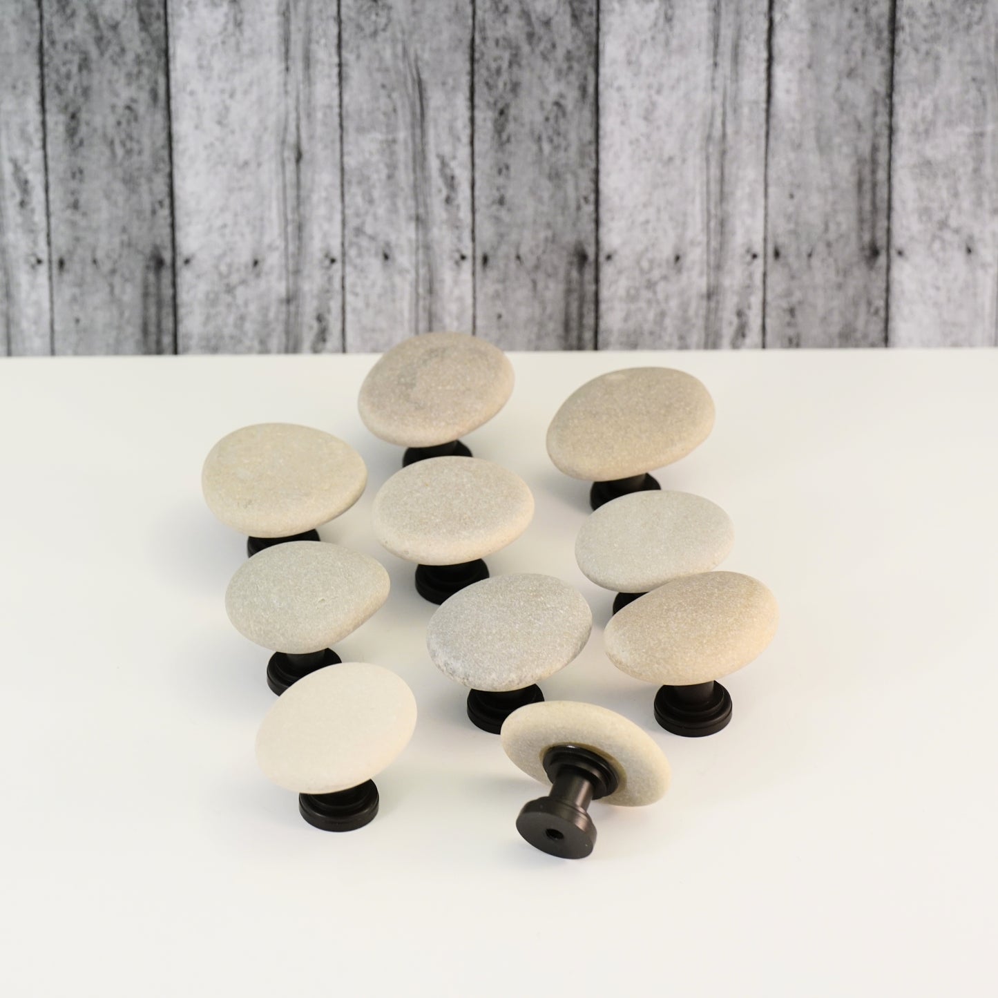 Single Beach Rock Cabinet Knobs - Oil Rubbed Bronze Stems