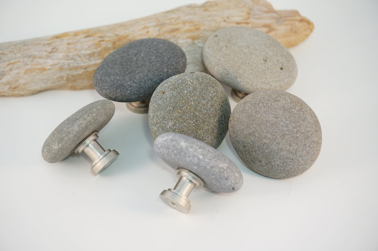 Beach Rock Stone Pebble Cabinet Knobs - Set of 6