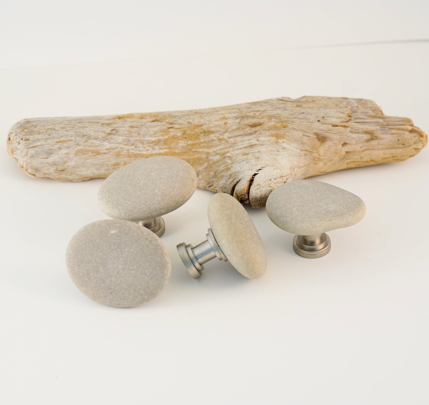 Beach Rock Stone Pebble Cabinet Knobs - Set of 4