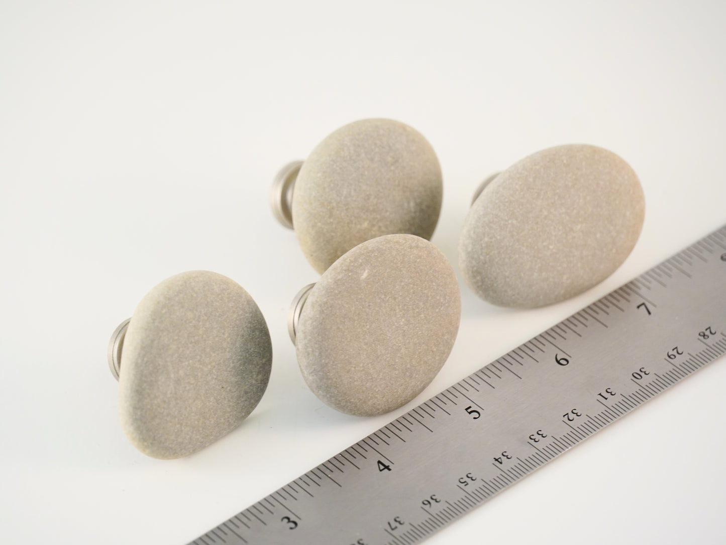 Beach Rock Stone Pebble Cabinet Knobs - Set of 4