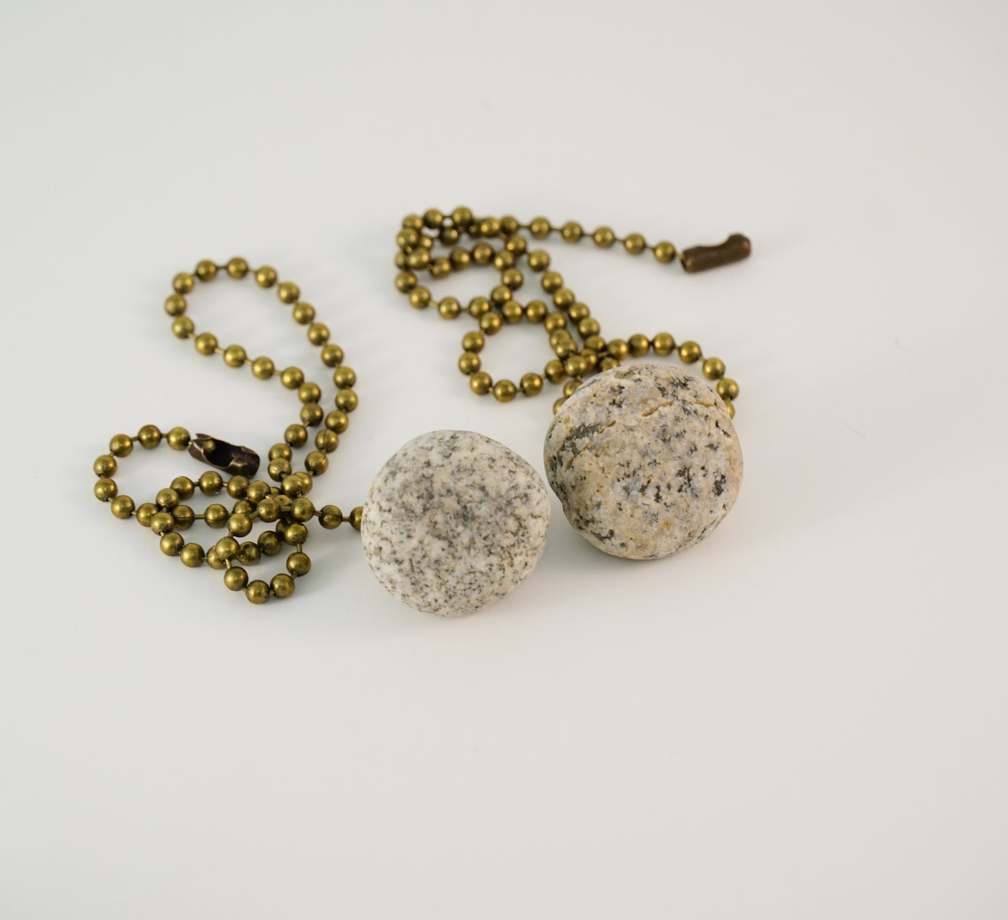 Light and Fan Pulls with Granite Beach Rocks Pebbles