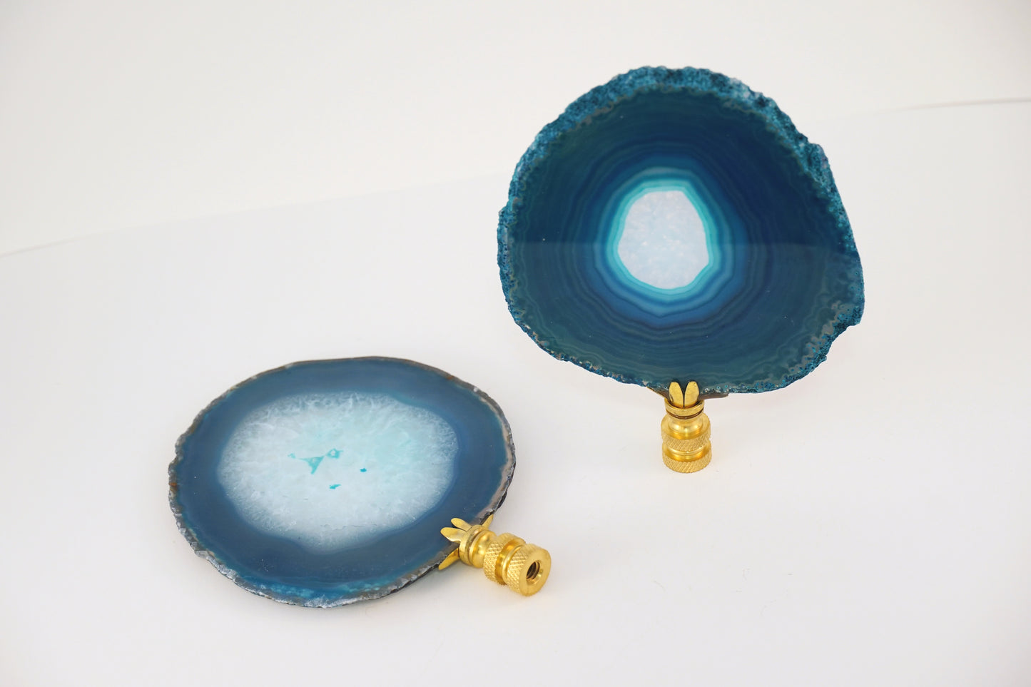 Brazilian Agate Curtain Rod Finial Set