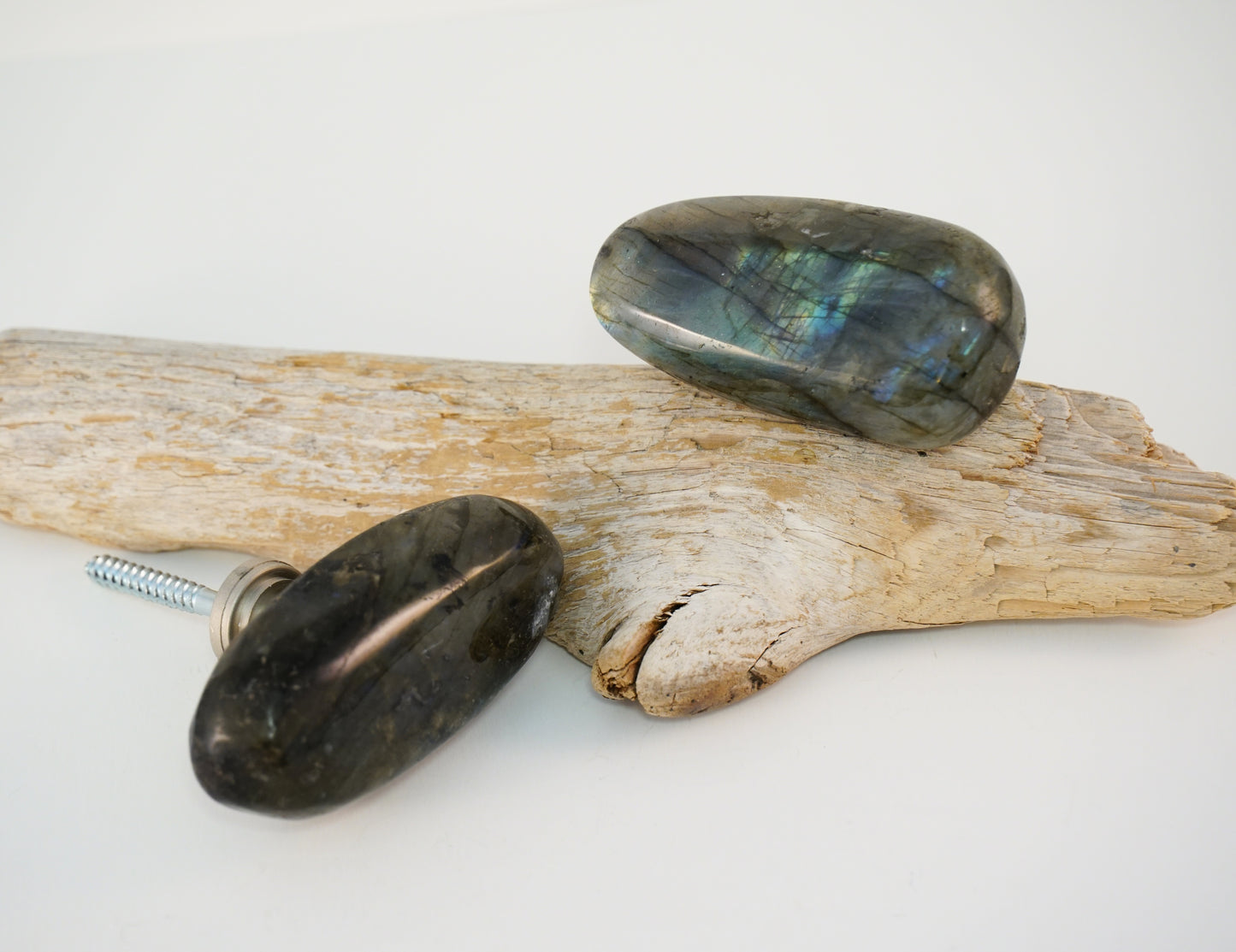 Labradorite Flush Mount Wall Hook Pair